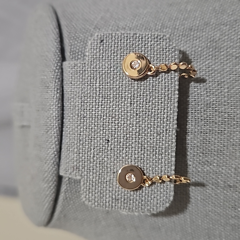 Gold Disk Drop Earrings with Friction Earring Backs